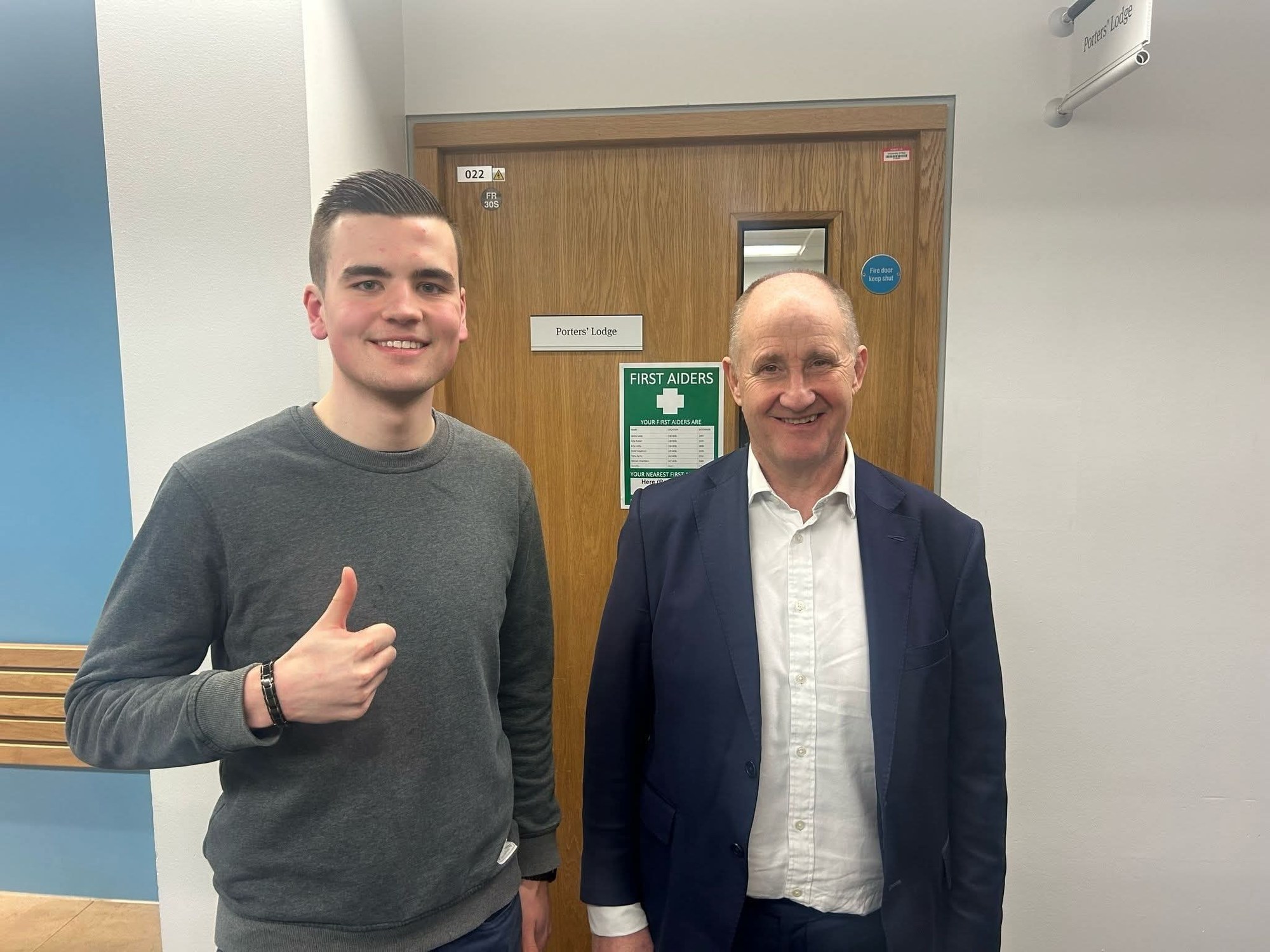 Aaron Larkin with Kevin Hollinrake