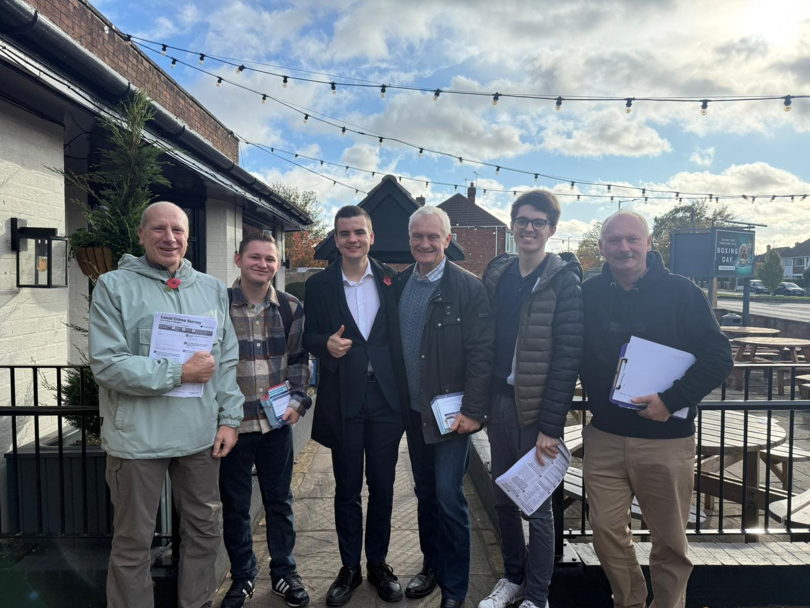 Aaron with a local canvassing team