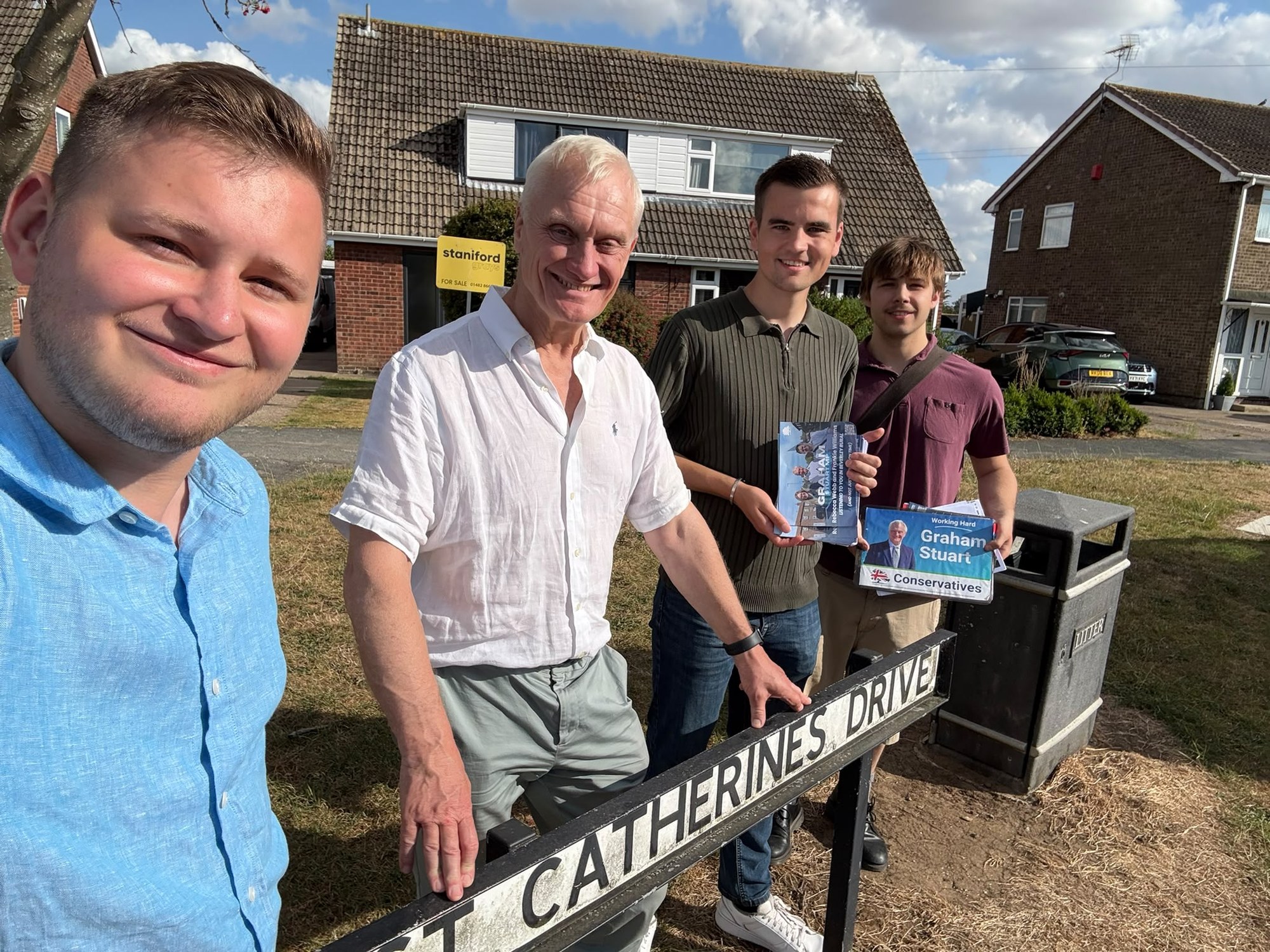 A Conservative doorstep campaigning team